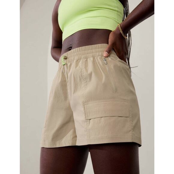 Athleta Cascade Poplin Cargo Short Oak Small Outdoors Hiking Athletic Camping - Picture 1 of 13